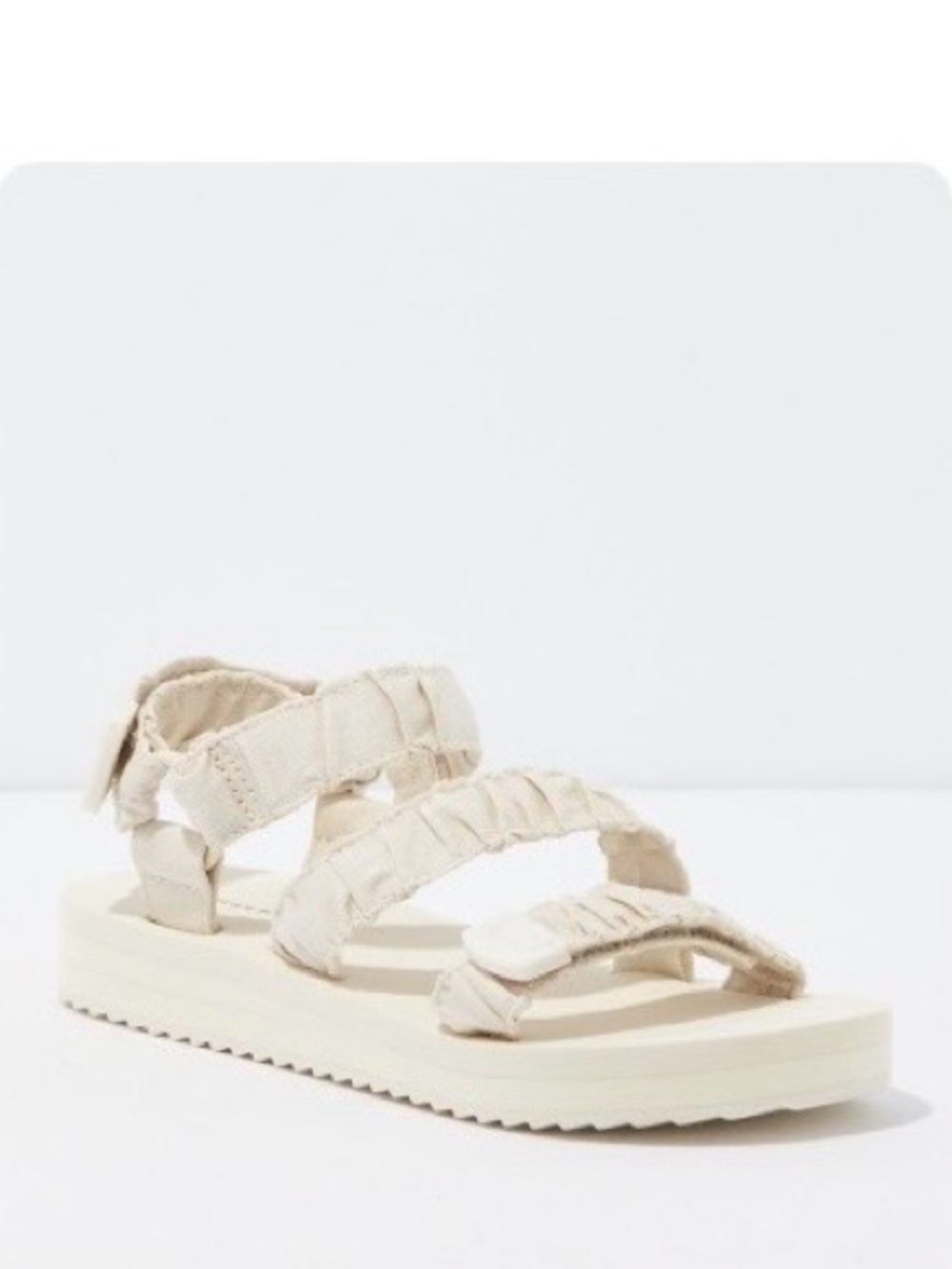 American Eagle Ruched Open Toe Sandals Sport Hiking Comfort Natural Size 8